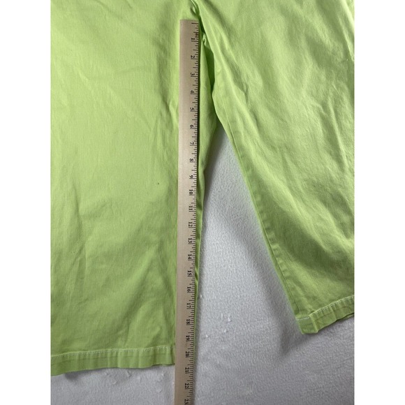 Pappagallo's Lime Green Cotton/Spandex Cargo Capris culottes size 8 pockets - Picture 5 of 6